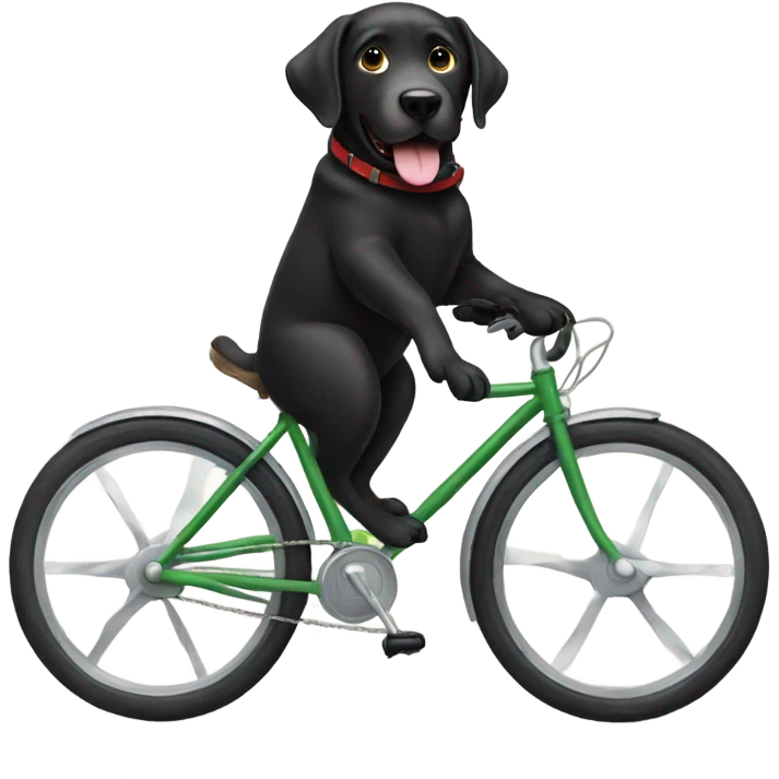 black labrador riding a bike emoji