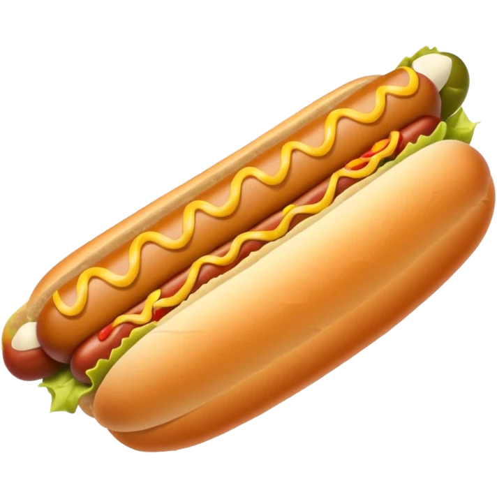 Grilled hot dog in a bun. Add sauerkraut on one side and then drizzle spicy mustard on the top  emoji