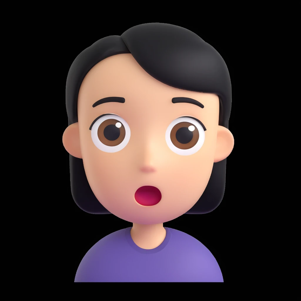 Mii-style avatar, surprised expression, plain background emoji