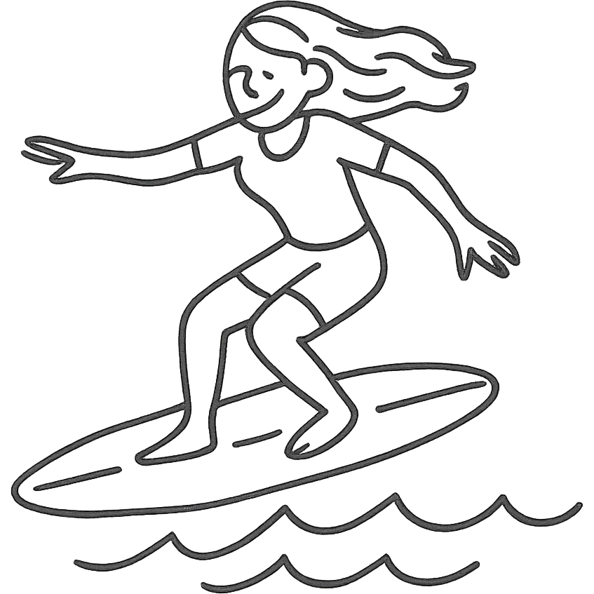woman surfing emoji