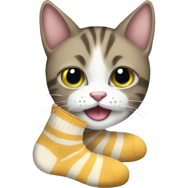 Cat eating socks  emoji
