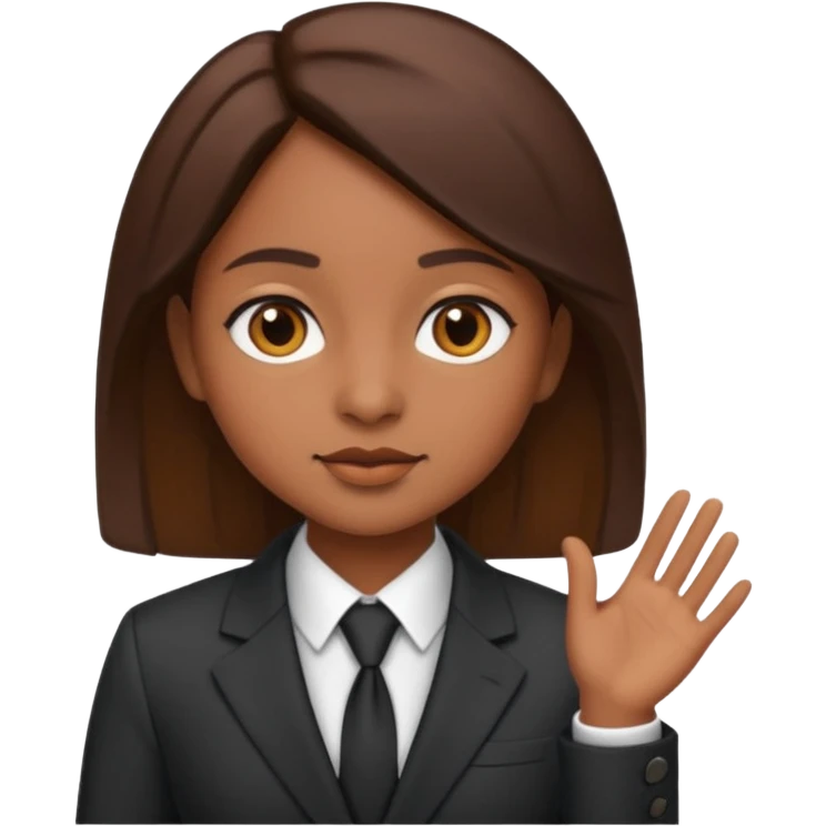 Short brown girl with a suit on emoji