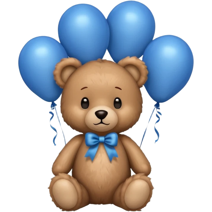 teddy bear holding balloons, birthday, cute emoji