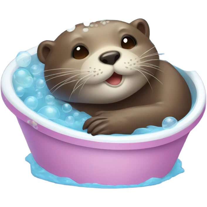 Otter taking a bubble bath emoji