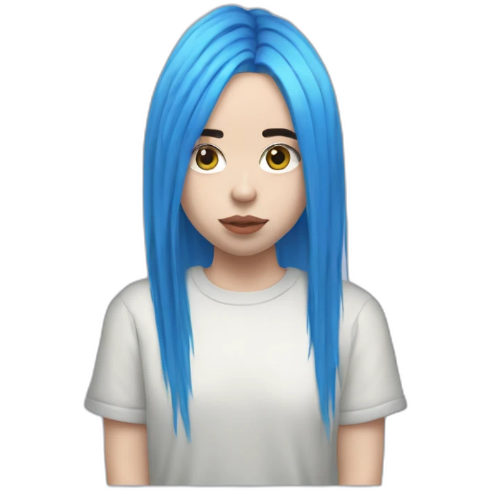 Billie eilish 2017 cheveux bleu emoji