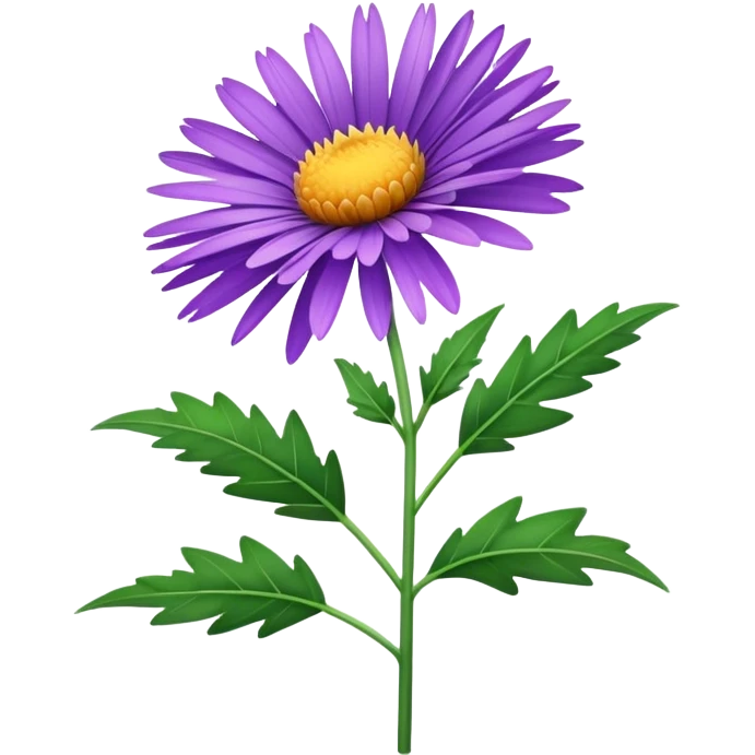 single Aster, straight stem emoji