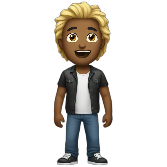 guy talking with rock emoji