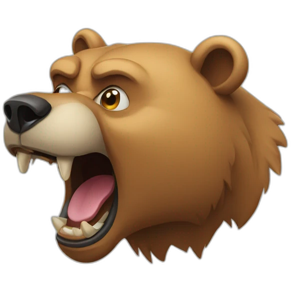 A growling bear emoji