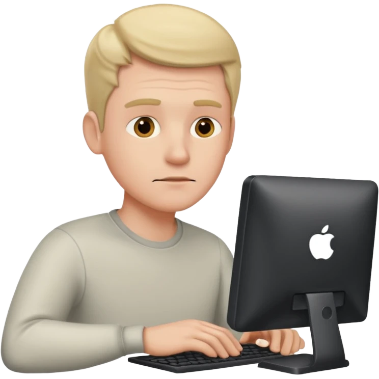 a white man passes test on computer emoji