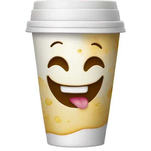 Regular Smiley face with face tattoos holding lean cup emoji