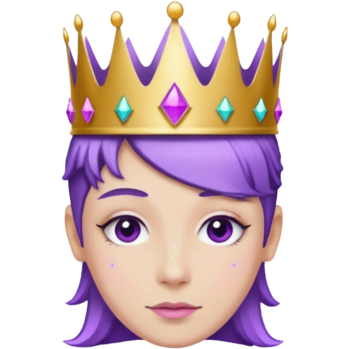 purple non-binary people glitter crown emoji