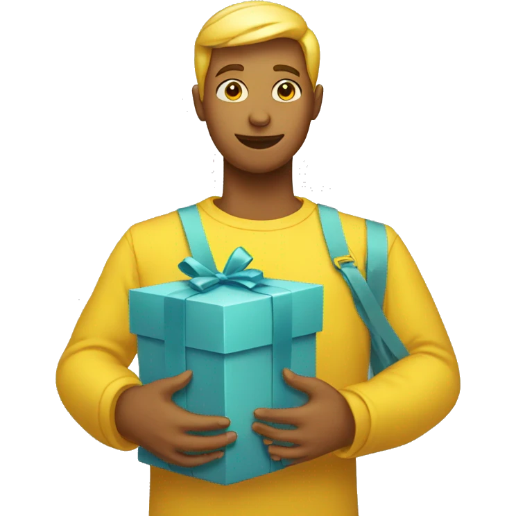 genderless yellow emoji person receiving a gift emoji