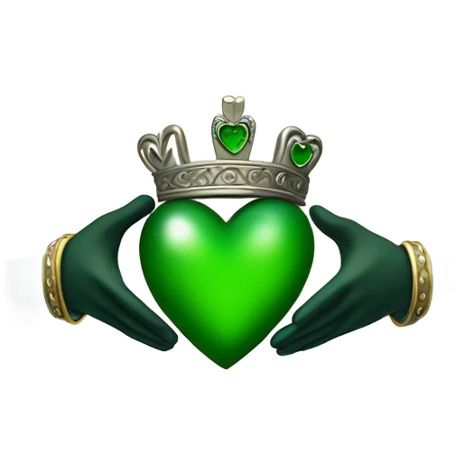 Claddagh with green heart emoji