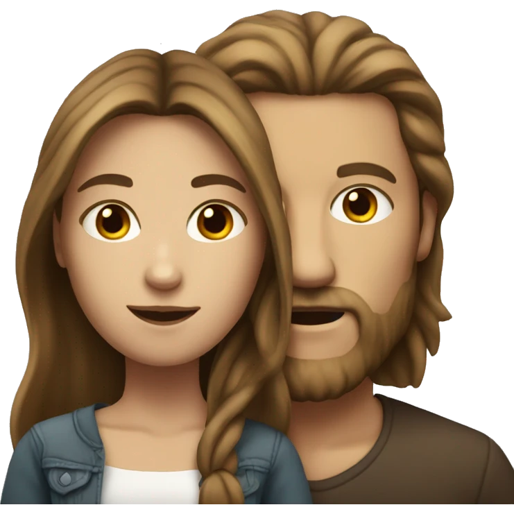 white man with long brown hair woman emoji