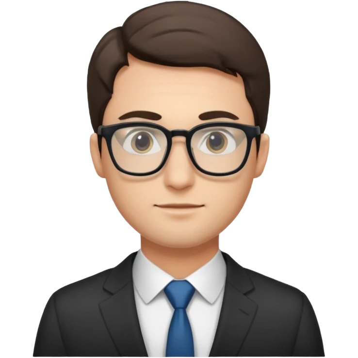 a man in his early 30s wearing glasses for a tech company emoji