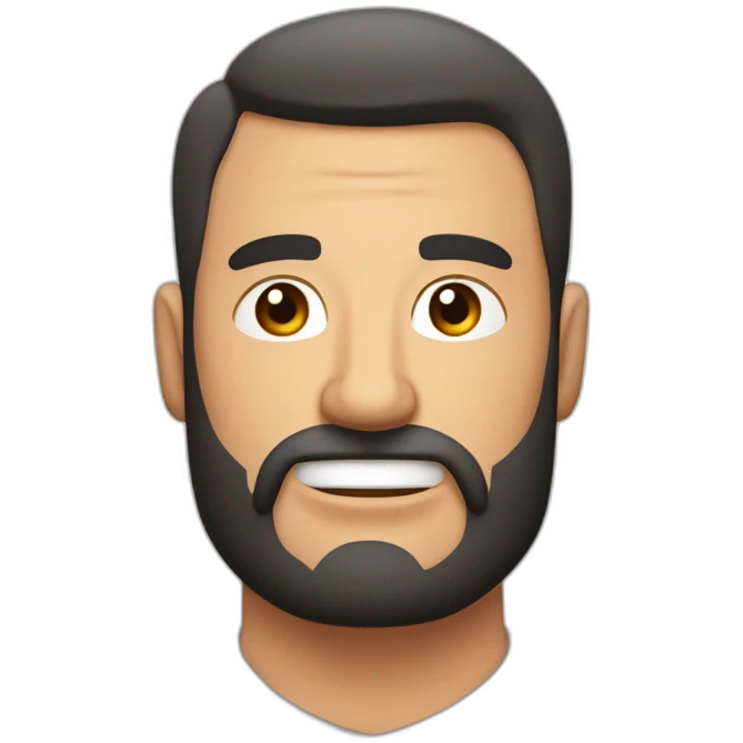 hombre moreno musculoso de costado y con los brazos arriba emoji