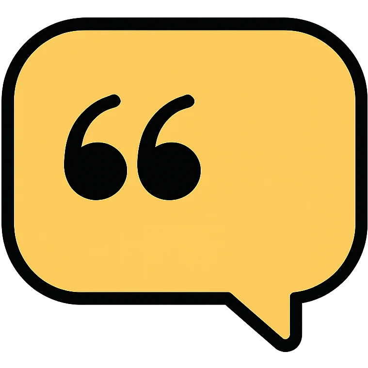 gold and black outlined icon for Quotes emoji