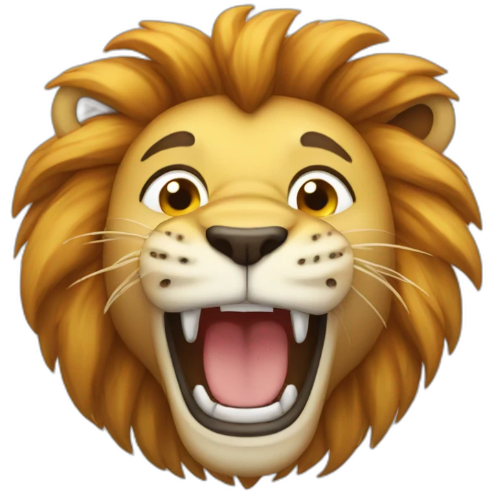 lion laughing with tear in eyes emoji