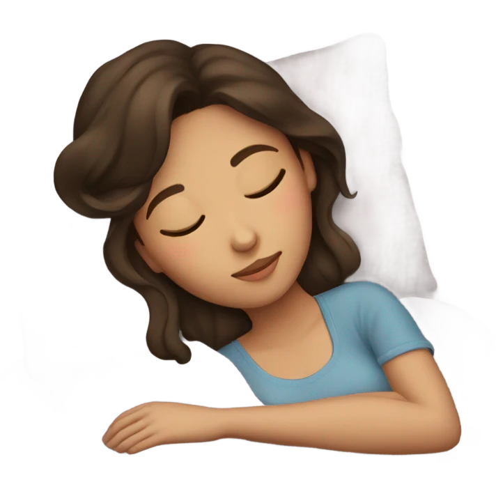 Brunette girl sleeping emoji