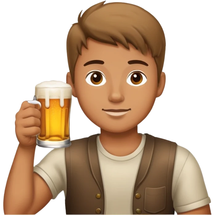 Young man drinking Beer emoji