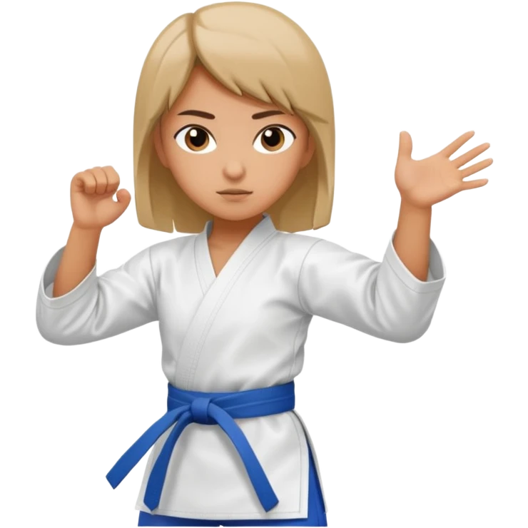 hand drawn girl karate kick emoji