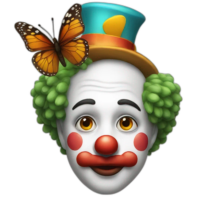 a clown with a butterfly on his nose  emoji