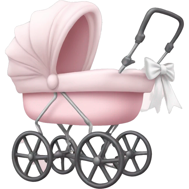 Elegant light pink stroller with white bow emoji