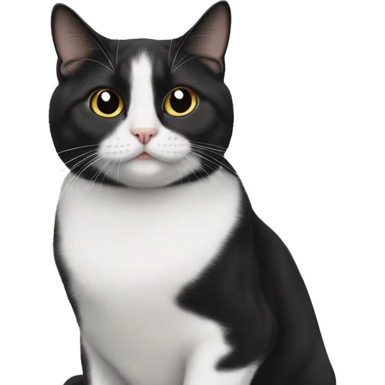 A tuxedo cat sitting next to a tabby cat  emoji