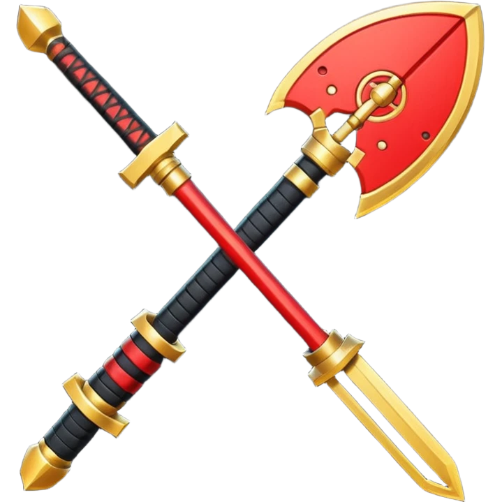 samurai themed space miner tool icon, futuristic mining tool inspired by katana, Japanese armor details, red black gold color palette, glowing energy accents, 3D cartoon, mobile game icon style, clean background, soft shadow, no text, no watermark

 emoji