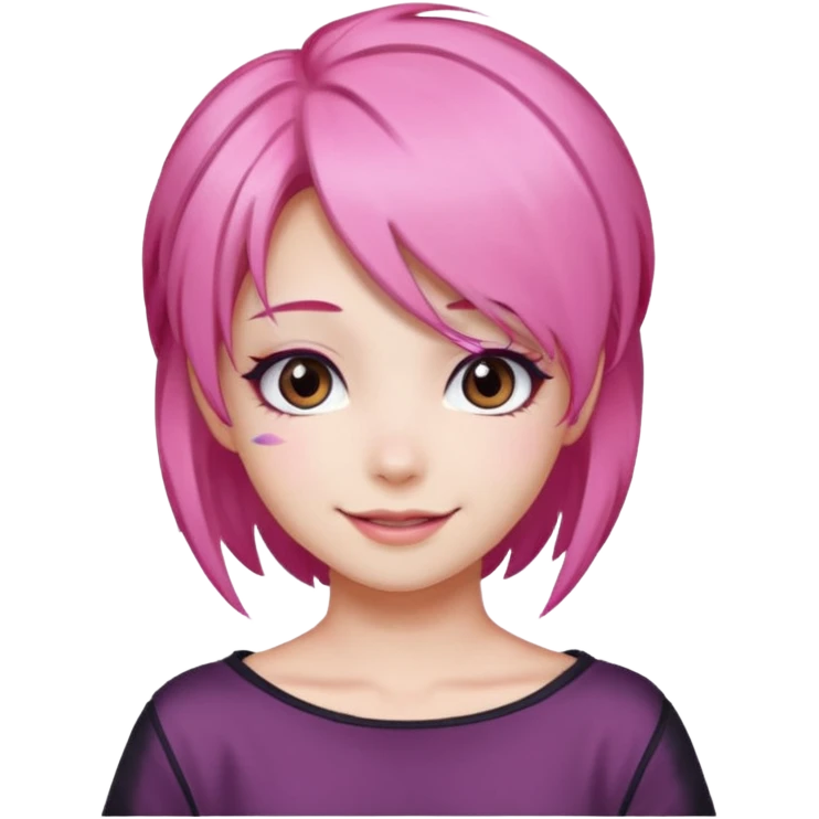 pink anime girl make up cute emoji