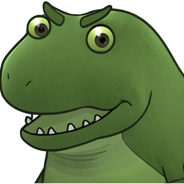 make a dinosaur like Barney but green emoji