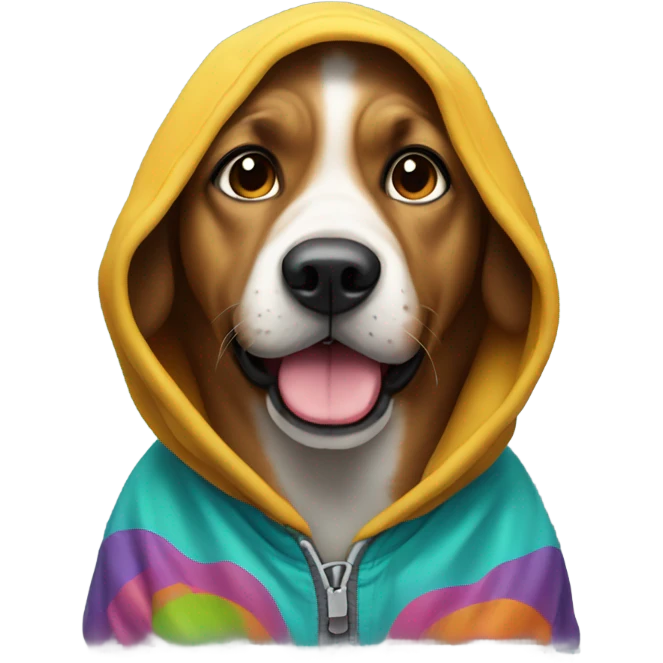 Dog wearing hoodie  emoji