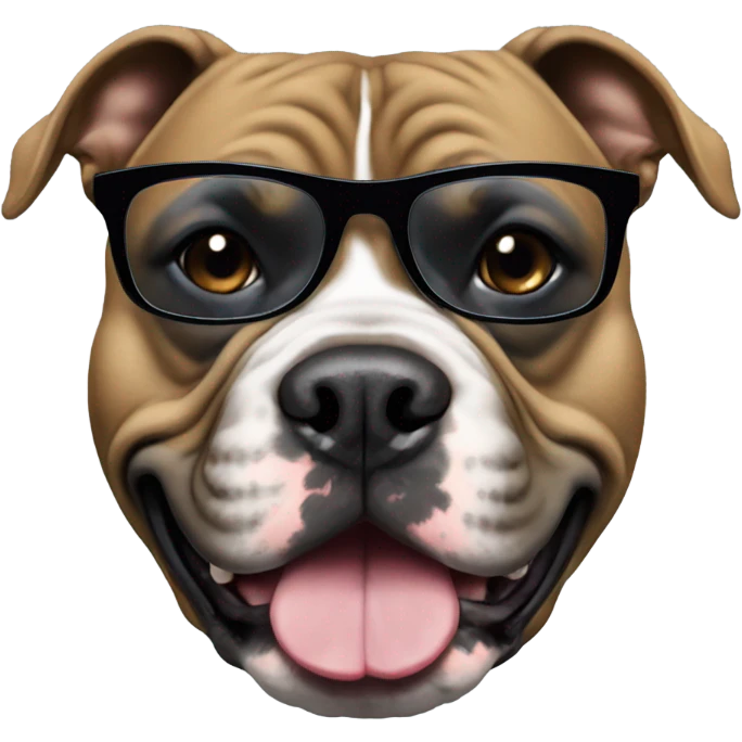 Black American Bully with dark tinted glasses emoji