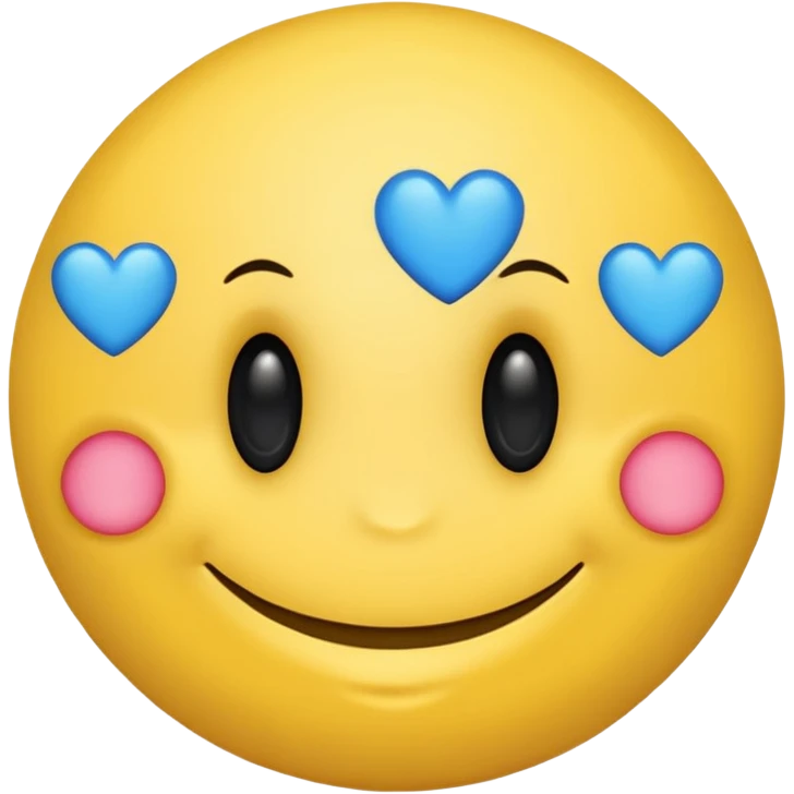 Smiley face with blue heart eyes that says approved emoji