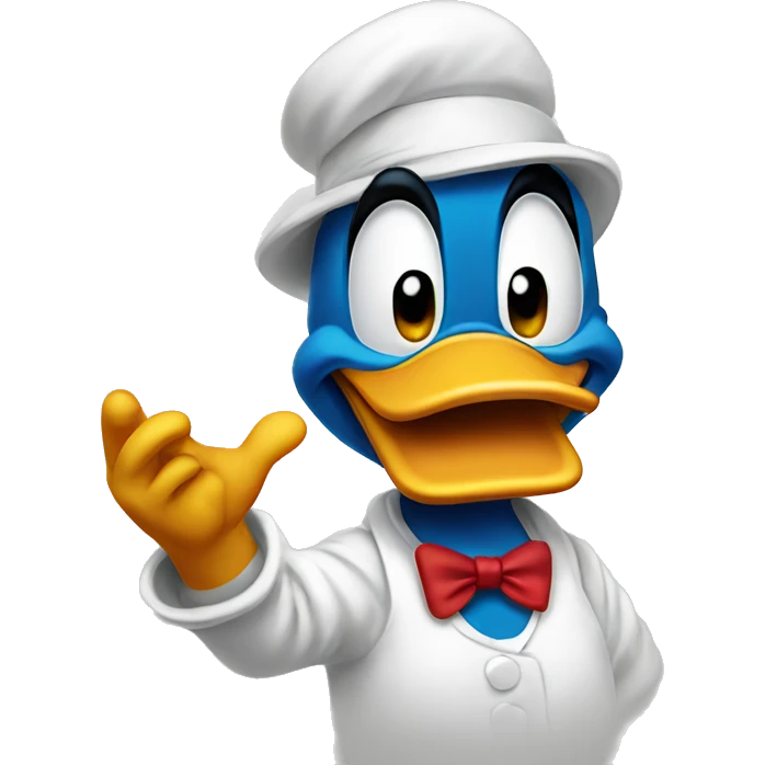 Donald Duck with thumbs down emoji