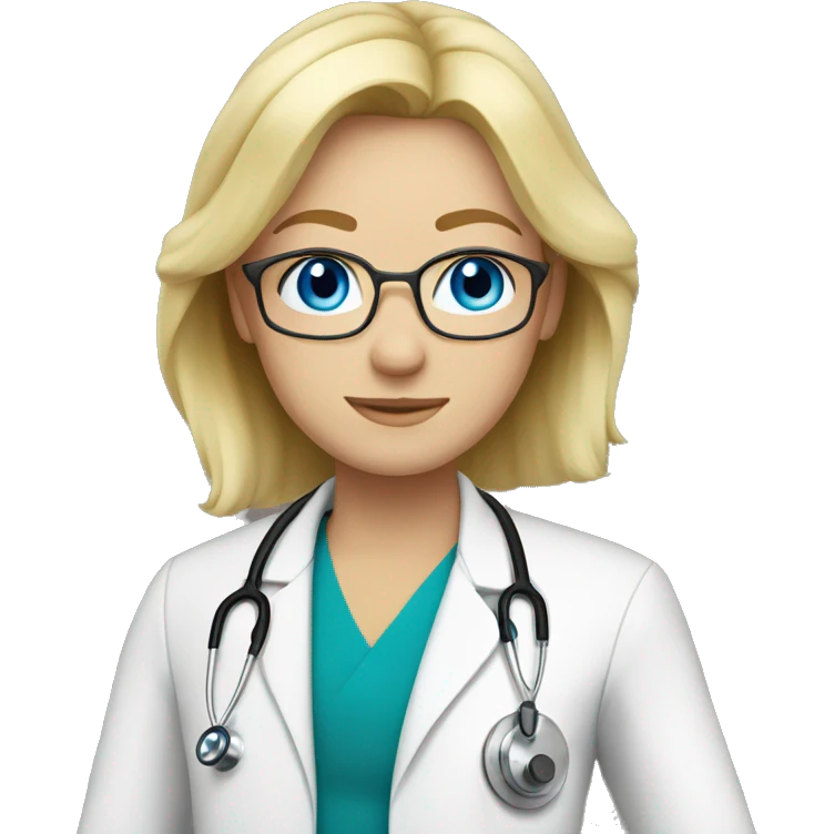 Blonde haired blue eyed doctor emoji