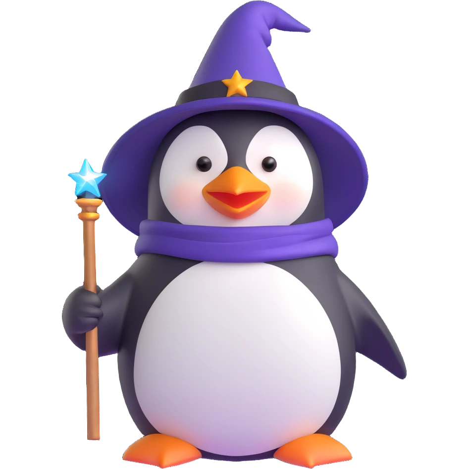 penguin wizard emoji