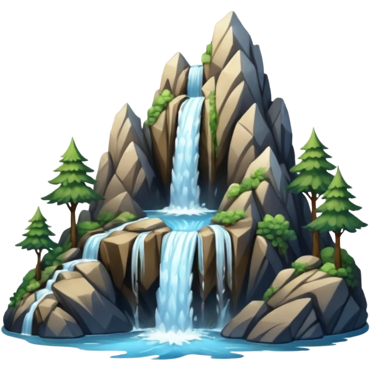 Mountain with flowing waterfall emoji