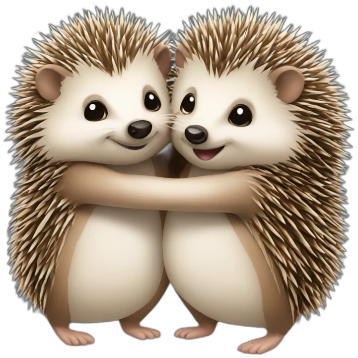 2 hedgehogs hugging  emoji