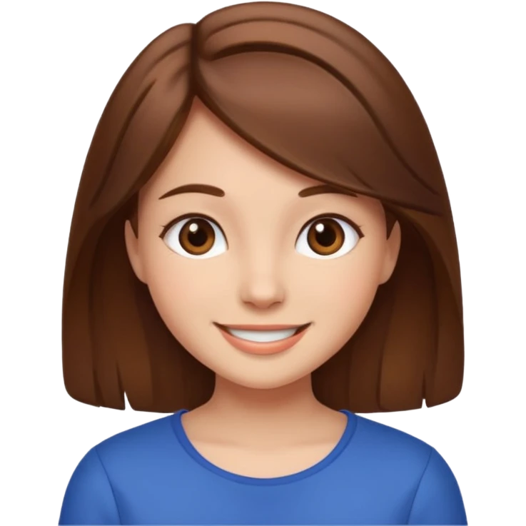 girl with brown hair, cute emoji