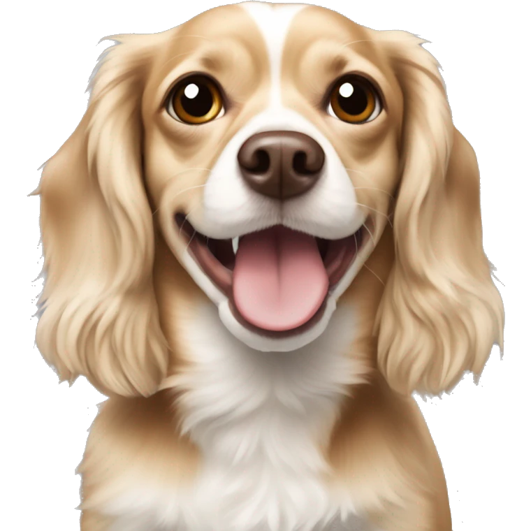 Tan and white chihuahua cocker spaniel mix happy emoji