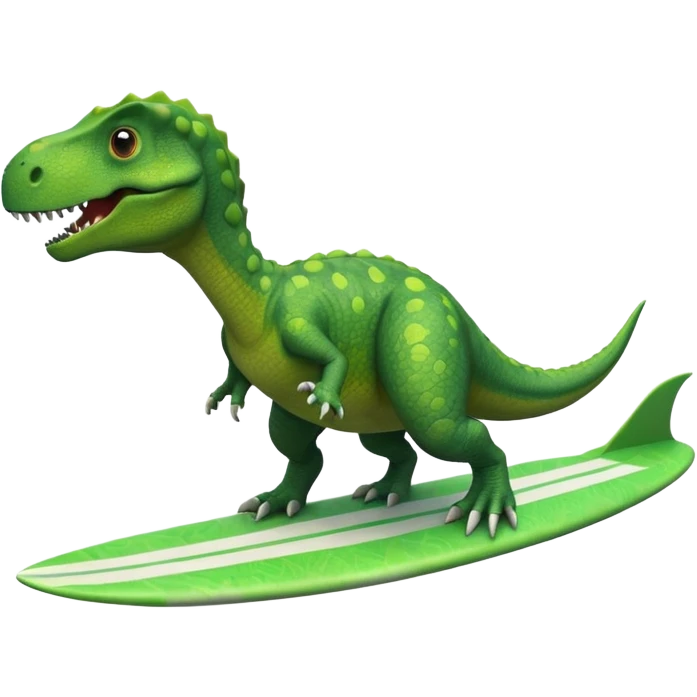 Dino surfing emoji