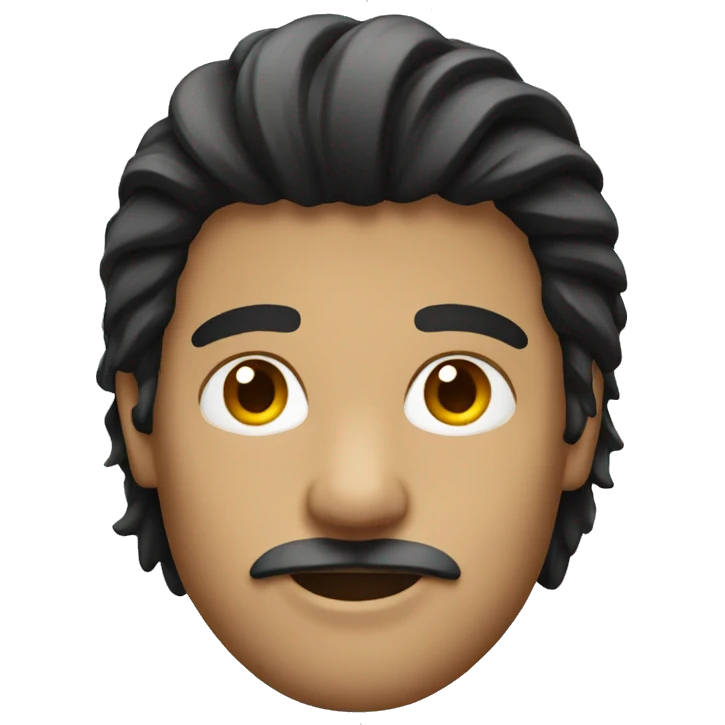 Mullet with dark hair emoji