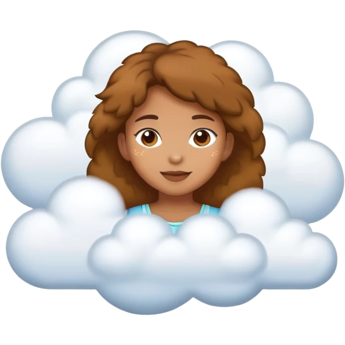 Girl with hqd on a cloud emoji