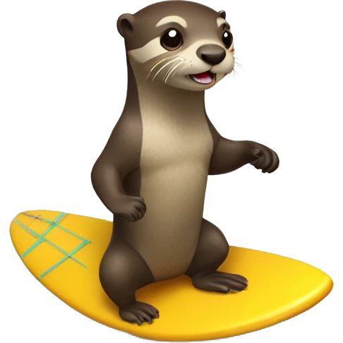 Surfing otter emoji