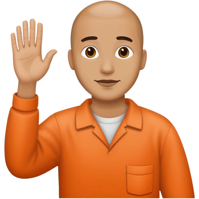 Inmate waving bye emoji