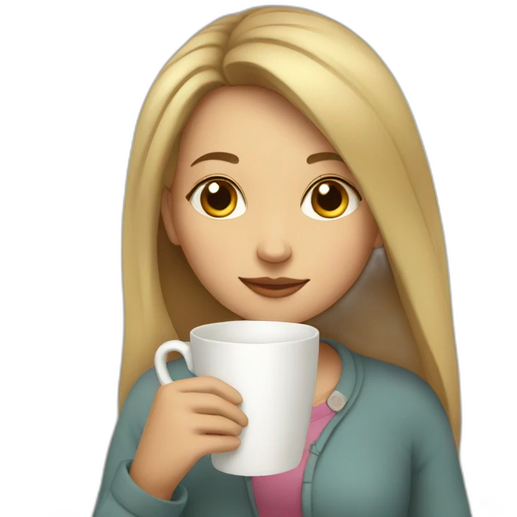 Girl sipping tea emoji