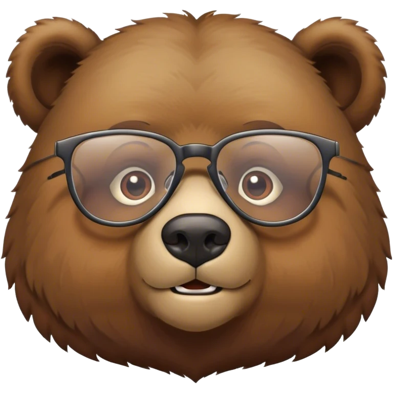 Бурый взрослый медведь в очках emoji
