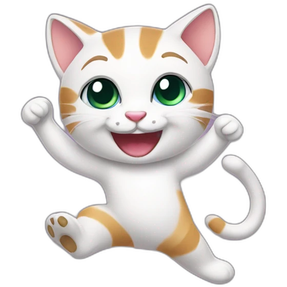 Cute cat dancing emoji
