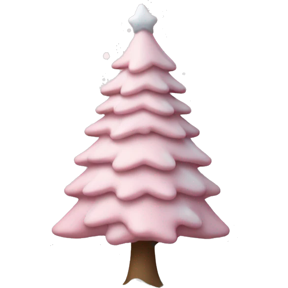 light pink christmas tree with snow emoji